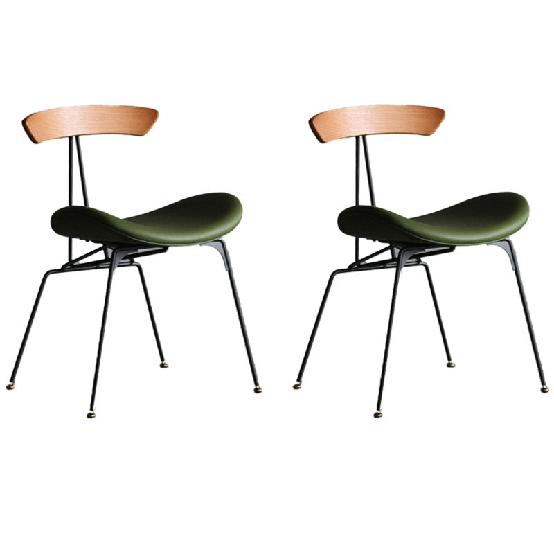 Industrial Upholstered Dining Room Side Chair Matte Finish Open Back Dining Chair Green 2 Piece Set Clearhalo ' kitchen&dining_furn' 'Dining Chairs' 'Dining Tables & Seating' 'dining_chair' 'furn' 'furn_dining_chair' 'Furniture' 'furniture_dining_chair' 'Kitchen & Dining Furniture' 'kitchen' 4096716