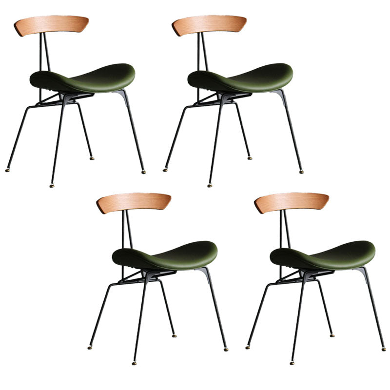 Industrial Upholstered Dining Room Side Chair Matte Finish Open Back Dining Chair Green 4 Piece Set Clearhalo ' kitchen&dining_furn' 'Dining Chairs' 'Dining Tables & Seating' 'dining_chair' 'furn' 'furn_dining_chair' 'Furniture' 'furniture_dining_chair' 'Kitchen & Dining Furniture' 'kitchen' 4096718