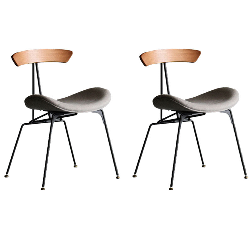 Industrial Upholstered Dining Room Side Chair Matte Finish Open Back Dining Chair Beige 2 Piece Set Clearhalo ' kitchen&dining_furn' 'Dining Chairs' 'Dining Tables & Seating' 'dining_chair' 'furn' 'furn_dining_chair' 'Furniture' 'furniture_dining_chair' 'Kitchen & Dining Furniture' 'kitchen' 4096728