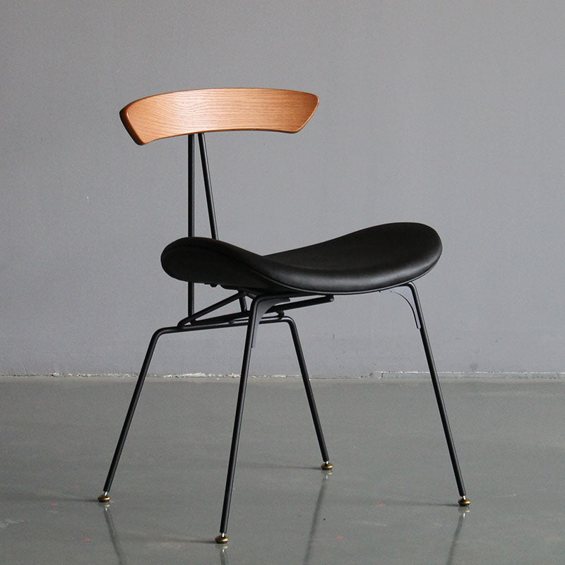 Industrial Upholstered Dining Room Side Chair Matte Finish Open Back Dining Chair Black 1 Piece Clearhalo ' kitchen&dining_furn' 'Dining Chairs' 'Dining Tables & Seating' 'dining_chair' 'furn' 'furn_dining_chair' 'Furniture' 'furniture_dining_chair' 'Kitchen & Dining Furniture' 'kitchen' 4096732