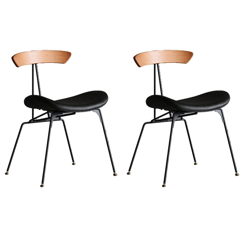 Industrial Upholstered Dining Room Side Chair Matte Finish Open Back Dining Chair Black 2 Piece Set Clearhalo ' kitchen&dining_furn' 'Dining Chairs' 'Dining Tables & Seating' 'dining_chair' 'furn' 'furn_dining_chair' 'Furniture' 'furniture_dining_chair' 'Kitchen & Dining Furniture' 'kitchen' 4096734