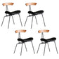 Industrial Upholstered Dining Room Side Chair Matte Finish Open Back Dining Chair Black 4 Piece Set Clearhalo ' kitchen&dining_furn' 'Dining Chairs' 'Dining Tables & Seating' 'dining_chair' 'furn' 'furn_dining_chair' 'Furniture' 'furniture_dining_chair' 'Kitchen & Dining Furniture' 'kitchen' 4096736