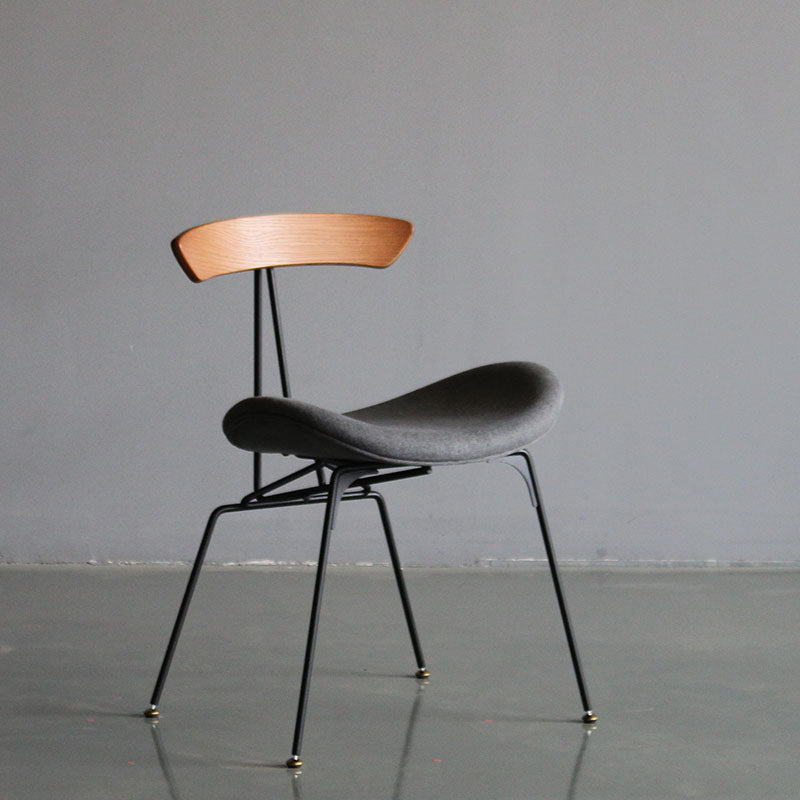 Industrial Upholstered Dining Room Side Chair Matte Finish Open Back Dining Chair Dark Gray 1 Piece Clearhalo ' kitchen&dining_furn' 'Dining Chairs' 'Dining Tables & Seating' 'dining_chair' 'furn' 'furn_dining_chair' 'Furniture' 'furniture_dining_chair' 'Kitchen & Dining Furniture' 'kitchen' 4096737