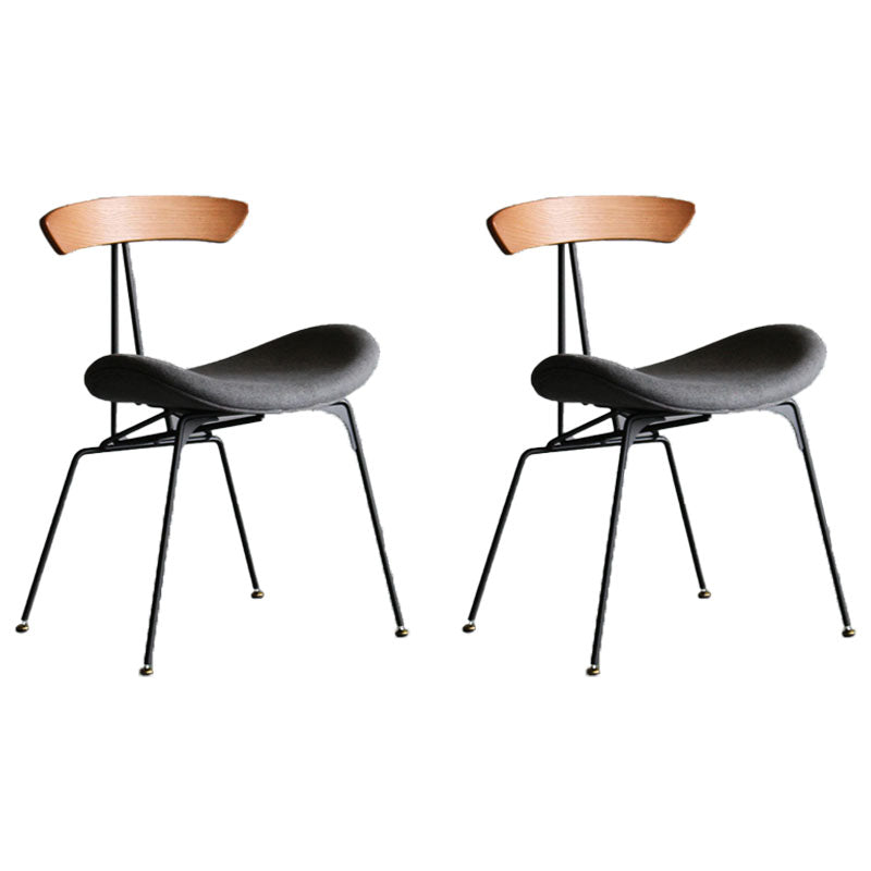 Industrial Upholstered Dining Room Side Chair Matte Finish Open Back Dining Chair Dark Gray 2 Piece Set Clearhalo ' kitchen&dining_furn' 'Dining Chairs' 'Dining Tables & Seating' 'dining_chair' 'furn' 'furn_dining_chair' 'Furniture' 'furniture_dining_chair' 'Kitchen & Dining Furniture' 'kitchen' 4096738