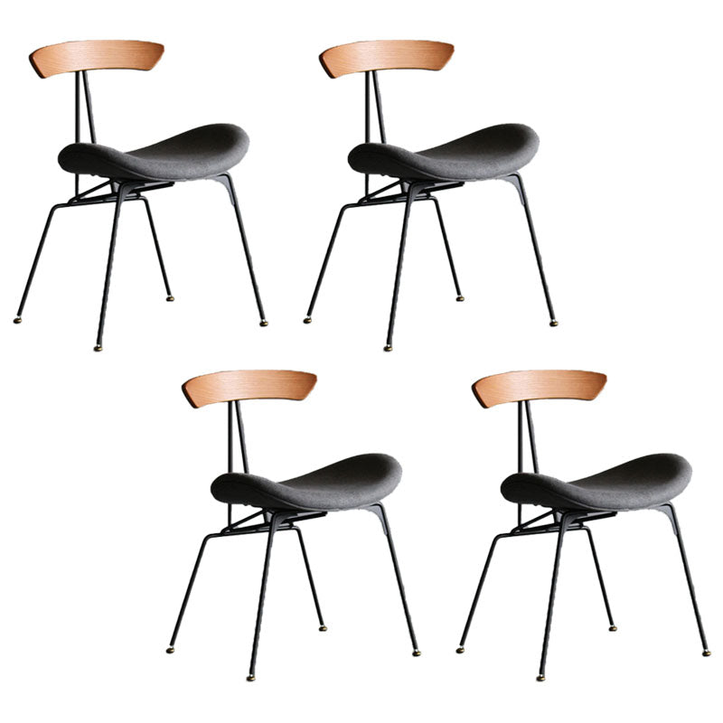 Industrial Upholstered Dining Room Side Chair Matte Finish Open Back Dining Chair Dark Gray 4 Piece Set Clearhalo ' kitchen&dining_furn' 'Dining Chairs' 'Dining Tables & Seating' 'dining_chair' 'furn' 'furn_dining_chair' 'Furniture' 'furniture_dining_chair' 'Kitchen & Dining Furniture' 'kitchen' 4096739