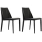 Saddle Leather Designer Style Home Side Chair Parsons Matte Finish Dining Chair (Set of 2) Black Clearhalo ' kitchen&dining_furn' 'Dining Chairs' 'Dining Tables & Seating' 'dining_chair' 'furn' 'furn_dining_chair' 'Furniture' 'furniture_dining_chair' 'Kitchen & Dining Furniture' 'kitchen' 4096746
