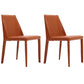 Saddle Leather Designer Style Home Side Chair Parsons Matte Finish Dining Chair (Set of 2) Orange Clearhalo ' kitchen&dining_furn' 'Dining Chairs' 'Dining Tables & Seating' 'dining_chair' 'furn' 'furn_dining_chair' 'Furniture' 'furniture_dining_chair' 'Kitchen & Dining Furniture' 'kitchen' 4096748