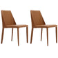 Saddle Leather Designer Style Home Side Chair Parsons Matte Finish Dining Chair (Set of 2) Orange Yellow Clearhalo ' kitchen&dining_furn' 'Dining Chairs' 'Dining Tables & Seating' 'dining_chair' 'furn' 'furn_dining_chair' 'Furniture' 'furniture_dining_chair' 'Kitchen & Dining Furniture' 'kitchen' 4096749