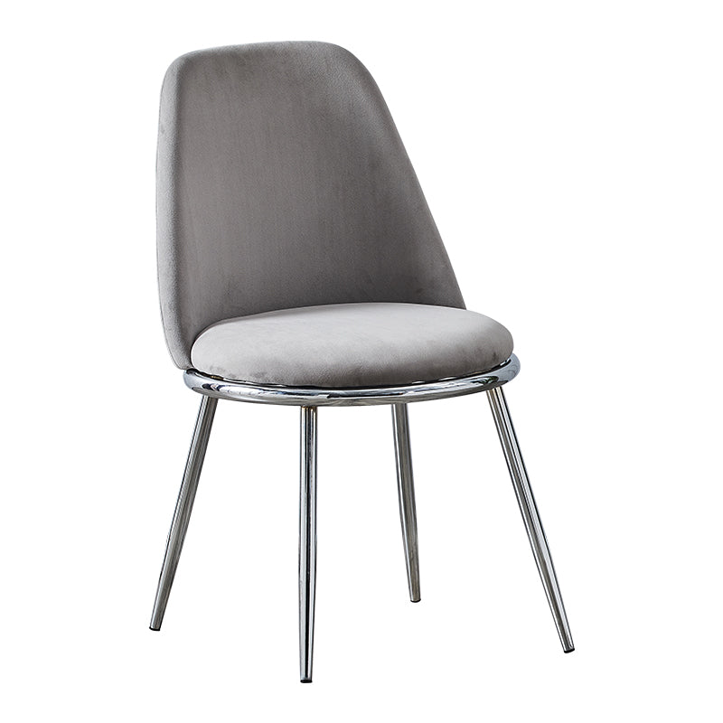 Velvet Scandinavian Dining Room Side Chair Parsons Matte Finish Dining Chair Dark Gray 1 Piece Silver Clearhalo ' kitchen&dining_furn' 'Dining Chairs' 'Dining Tables & Seating' 'dining_chair' 'furn' 'furn_dining_chair' 'Furniture' 'furniture_dining_chair' 'Kitchen & Dining Furniture' 'kitchen' 4096780