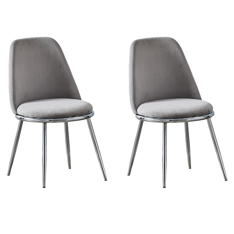 Velvet Scandinavian Dining Room Side Chair Parsons Matte Finish Dining Chair Dark Gray 2 Piece Set Silver Clearhalo ' kitchen&dining_furn' 'Dining Chairs' 'Dining Tables & Seating' 'dining_chair' 'furn' 'furn_dining_chair' 'Furniture' 'furniture_dining_chair' 'Kitchen & Dining Furniture' 'kitchen' 4096781