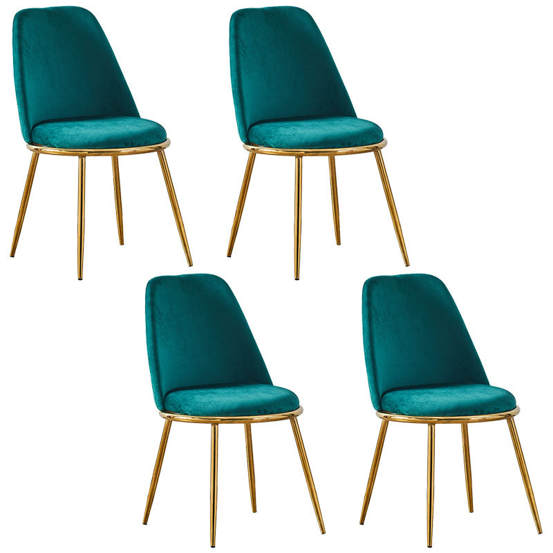 Velvet Scandinavian Dining Room Side Chair Parsons Matte Finish Dining Chair Blackish Green 4 Piece Set Brass Gold Clearhalo ' kitchen&dining_furn' 'Dining Chairs' 'Dining Tables & Seating' 'dining_chair' 'furn' 'furn_dining_chair' 'Furniture' 'furniture_dining_chair' 'Kitchen & Dining Furniture' 'kitchen' 4096791