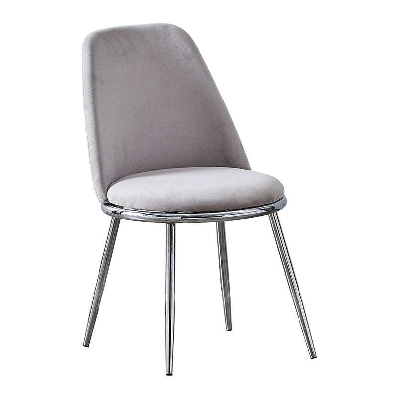 Velvet Scandinavian Dining Room Side Chair Parsons Matte Finish Dining Chair Light Gray 1 Piece Silver Clearhalo ' kitchen&dining_furn' 'Dining Chairs' 'Dining Tables & Seating' 'dining_chair' 'furn' 'furn_dining_chair' 'Furniture' 'furniture_dining_chair' 'Kitchen & Dining Furniture' 'kitchen' 4096792