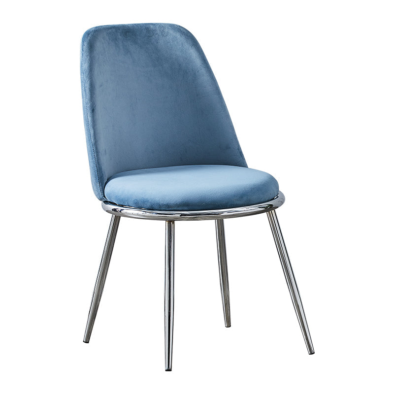 Velvet Scandinavian Dining Room Side Chair Parsons Matte Finish Dining Chair Light Blue 1 Piece Silver Clearhalo ' kitchen&dining_furn' 'Dining Chairs' 'Dining Tables & Seating' 'dining_chair' 'furn' 'furn_dining_chair' 'Furniture' 'furniture_dining_chair' 'Kitchen & Dining Furniture' 'kitchen' 4096795