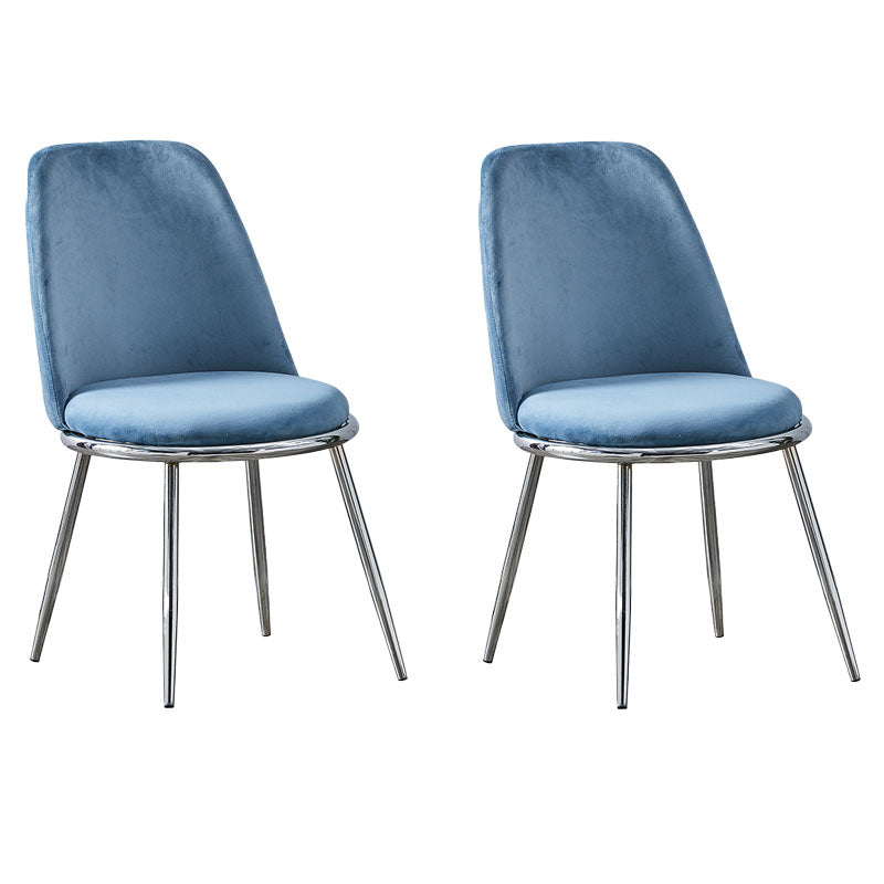 Velvet Scandinavian Dining Room Side Chair Parsons Matte Finish Dining Chair Light Blue 2 Piece Set Silver Clearhalo ' kitchen&dining_furn' 'Dining Chairs' 'Dining Tables & Seating' 'dining_chair' 'furn' 'furn_dining_chair' 'Furniture' 'furniture_dining_chair' 'Kitchen & Dining Furniture' 'kitchen' 4096796
