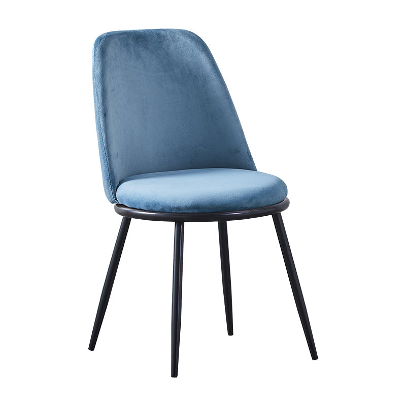 Velvet Scandinavian Dining Room Side Chair Parsons Matte Finish Dining Chair Light Blue 1 Piece Black Clearhalo ' kitchen&dining_furn' 'Dining Chairs' 'Dining Tables & Seating' 'dining_chair' 'furn' 'furn_dining_chair' 'Furniture' 'furniture_dining_chair' 'Kitchen & Dining Furniture' 'kitchen' 4096798