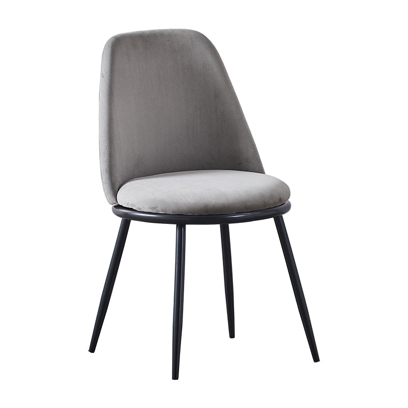 Velvet Scandinavian Dining Room Side Chair Parsons Matte Finish Dining Chair Dark Gray 1 Piece Black Clearhalo ' kitchen&dining_furn' 'Dining Chairs' 'Dining Tables & Seating' 'dining_chair' 'furn' 'furn_dining_chair' 'Furniture' 'furniture_dining_chair' 'Kitchen & Dining Furniture' 'kitchen' 4096804