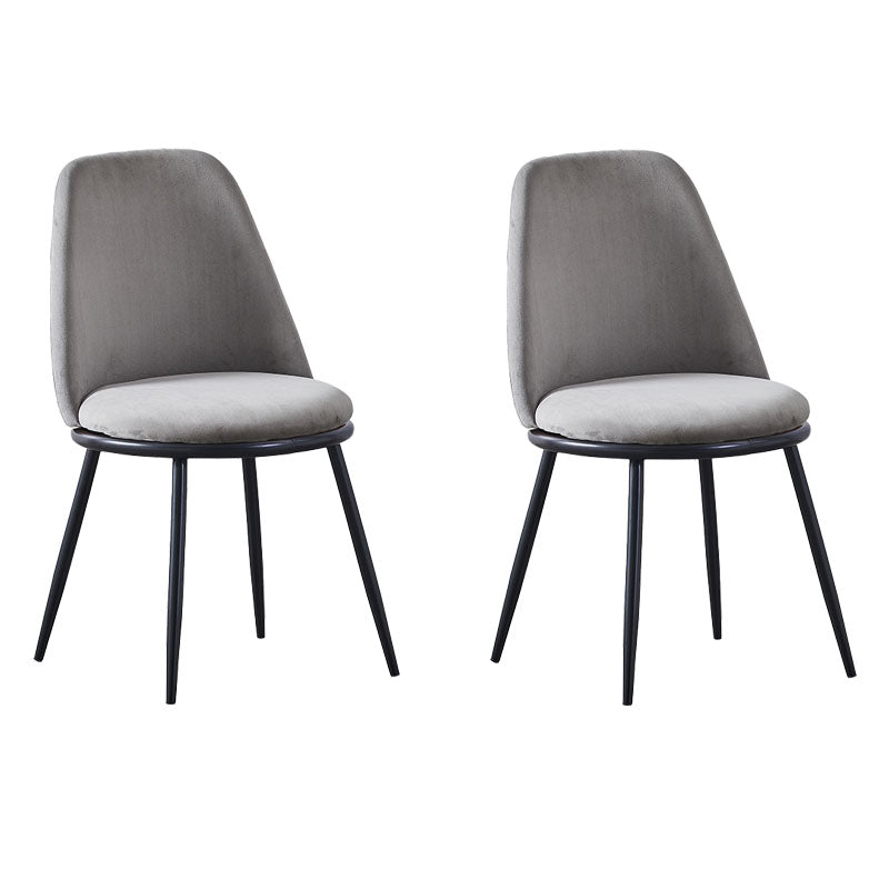 Velvet Scandinavian Dining Room Side Chair Parsons Matte Finish Dining Chair Dark Gray 2 Piece Set Black Clearhalo ' kitchen&dining_furn' 'Dining Chairs' 'Dining Tables & Seating' 'dining_chair' 'furn' 'furn_dining_chair' 'Furniture' 'furniture_dining_chair' 'Kitchen & Dining Furniture' 'kitchen' 4096805