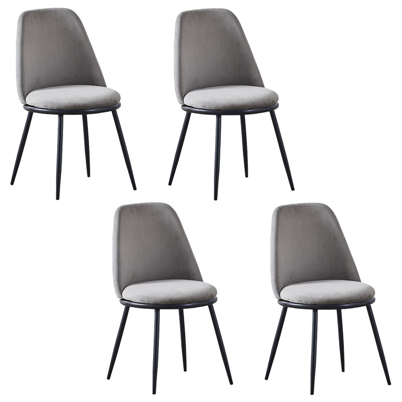 Velvet Scandinavian Dining Room Side Chair Parsons Matte Finish Dining Chair Dark Gray 4 Piece Set Black Clearhalo ' kitchen&dining_furn' 'Dining Chairs' 'Dining Tables & Seating' 'dining_chair' 'furn' 'furn_dining_chair' 'Furniture' 'furniture_dining_chair' 'Kitchen & Dining Furniture' 'kitchen' 4096806