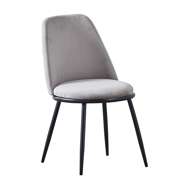 Velvet Scandinavian Dining Room Side Chair Parsons Matte Finish Dining Chair Light Gray 1 Piece Black Clearhalo ' kitchen&dining_furn' 'Dining Chairs' 'Dining Tables & Seating' 'dining_chair' 'furn' 'furn_dining_chair' 'Furniture' 'furniture_dining_chair' 'Kitchen & Dining Furniture' 'kitchen' 4096810