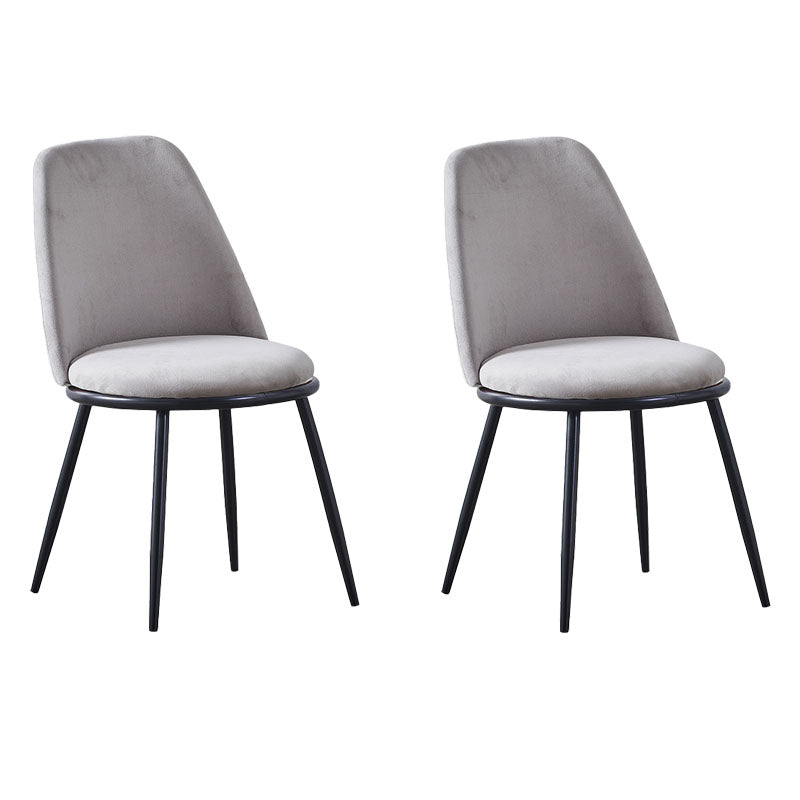 Velvet Scandinavian Dining Room Side Chair Parsons Matte Finish Dining Chair Light Gray 2 Piece Set Black Clearhalo ' kitchen&dining_furn' 'Dining Chairs' 'Dining Tables & Seating' 'dining_chair' 'furn' 'furn_dining_chair' 'Furniture' 'furniture_dining_chair' 'Kitchen & Dining Furniture' 'kitchen' 4096811
