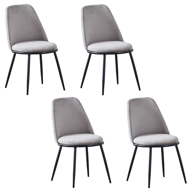 Velvet Scandinavian Dining Room Side Chair Parsons Matte Finish Dining Chair Light Gray 4 Piece Set Black Clearhalo ' kitchen&dining_furn' 'Dining Chairs' 'Dining Tables & Seating' 'dining_chair' 'furn' 'furn_dining_chair' 'Furniture' 'furniture_dining_chair' 'Kitchen & Dining Furniture' 'kitchen' 4096812