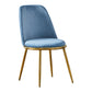 Velvet Scandinavian Dining Room Side Chair Parsons Matte Finish Dining Chair Light Blue 1 Piece Brass Gold Clearhalo ' kitchen&dining_furn' 'Dining Chairs' 'Dining Tables & Seating' 'dining_chair' 'furn' 'furn_dining_chair' 'Furniture' 'furniture_dining_chair' 'Kitchen & Dining Furniture' 'kitchen' 4096813