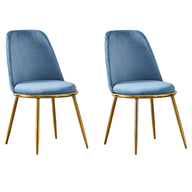 Velvet Scandinavian Dining Room Side Chair Parsons Matte Finish Dining Chair Light Blue 2 Piece Set Brass Gold Clearhalo ' kitchen&dining_furn' 'Dining Chairs' 'Dining Tables & Seating' 'dining_chair' 'furn' 'furn_dining_chair' 'Furniture' 'furniture_dining_chair' 'Kitchen & Dining Furniture' 'kitchen' 4096814