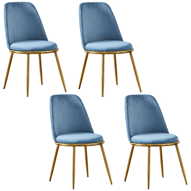 Velvet Scandinavian Dining Room Side Chair Parsons Matte Finish Dining Chair Light Blue 4 Piece Set Brass Gold Clearhalo ' kitchen&dining_furn' 'Dining Chairs' 'Dining Tables & Seating' 'dining_chair' 'furn' 'furn_dining_chair' 'Furniture' 'furniture_dining_chair' 'Kitchen & Dining Furniture' 'kitchen' 4096815