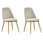 Velvet Scandinavian Dining Room Side Chair Parsons Matte Finish Dining Chair Off-White 2 Piece Set Brass Gold Clearhalo ' kitchen&dining_furn' 'Dining Chairs' 'Dining Tables & Seating' 'dining_chair' 'furn' 'furn_dining_chair' 'Furniture' 'furniture_dining_chair' 'Kitchen & Dining Furniture' 'kitchen' 4096817