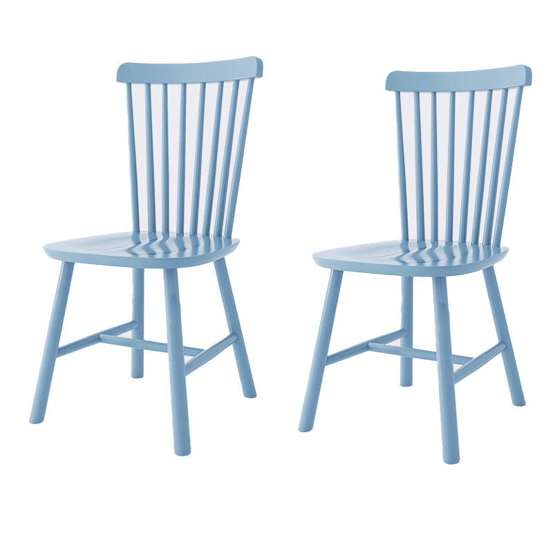 Indoor Scandinavian Side Chair Wood Upholstered Windsor Back Dining Room Chair (Set of 2) Blue Clearhalo ' kitchen&dining_furn' 'Dining Chairs' 'Dining Tables & Seating' 'dining_chair' 'furn' 'furn_dining_chair' 'Furniture' 'furniture_dining_chair' 'Kitchen & Dining Furniture' 'kitchen' 4096827