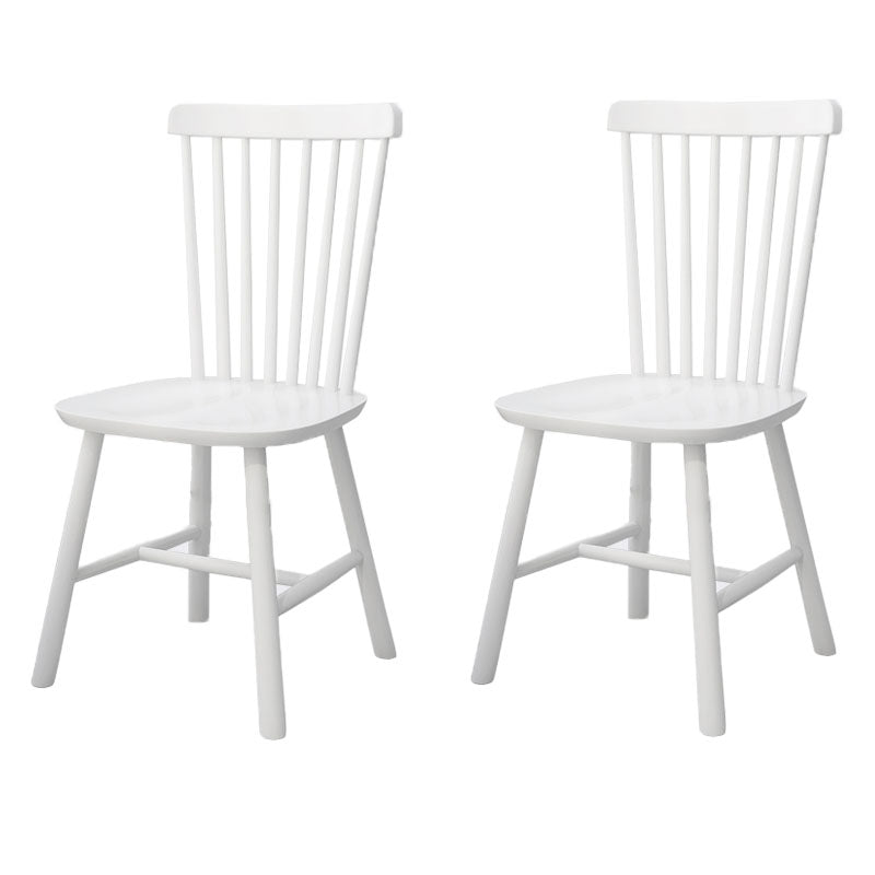 Indoor Scandinavian Side Chair Wood Upholstered Windsor Back Dining Room Chair (Set of 2) White Clearhalo ' kitchen&dining_furn' 'Dining Chairs' 'Dining Tables & Seating' 'dining_chair' 'furn' 'furn_dining_chair' 'Furniture' 'furniture_dining_chair' 'Kitchen & Dining Furniture' 'kitchen' 4096830