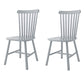 Indoor Scandinavian Side Chair Wood Upholstered Windsor Back Dining Room Chair (Set of 2) Grey Clearhalo ' kitchen&dining_furn' 'Dining Chairs' 'Dining Tables & Seating' 'dining_chair' 'furn' 'furn_dining_chair' 'Furniture' 'furniture_dining_chair' 'Kitchen & Dining Furniture' 'kitchen' 4096833
