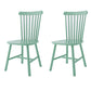 Indoor Scandinavian Side Chair Wood Upholstered Windsor Back Dining Room Chair (Set of 2) Green Clearhalo ' kitchen&dining_furn' 'Dining Chairs' 'Dining Tables & Seating' 'dining_chair' 'furn' 'furn_dining_chair' 'Furniture' 'furniture_dining_chair' 'Kitchen & Dining Furniture' 'kitchen' 4096834