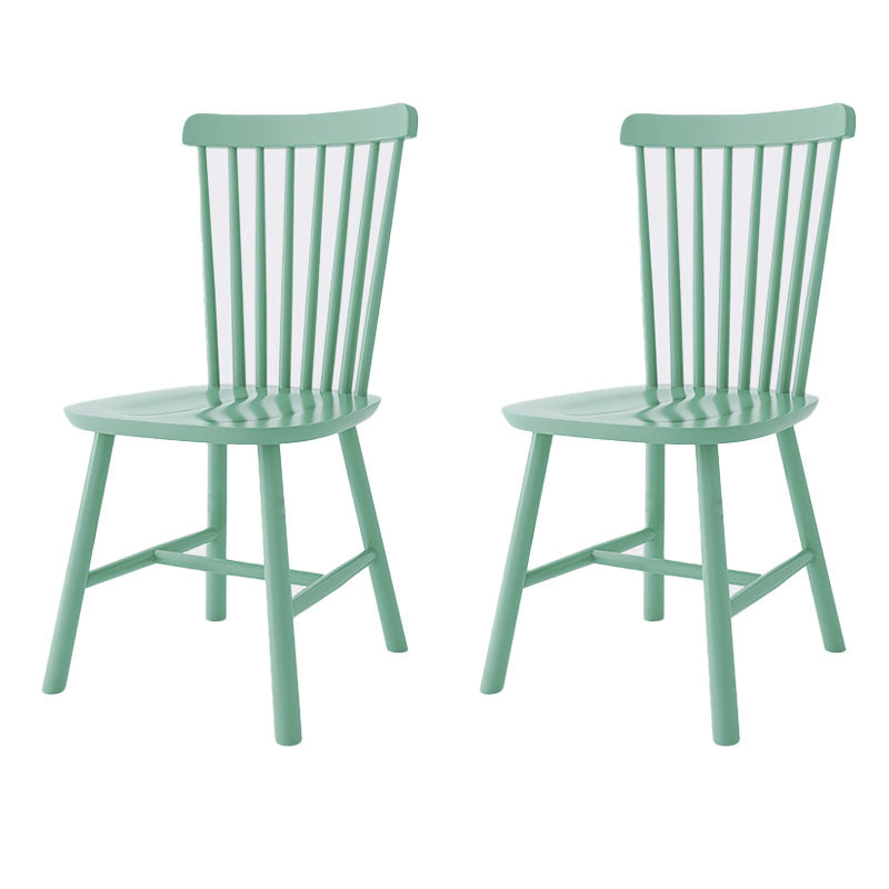 Indoor Scandinavian Side Chair Wood Upholstered Windsor Back Dining Room Chair (Set of 2) Green Clearhalo ' kitchen&dining_furn' 'Dining Chairs' 'Dining Tables & Seating' 'dining_chair' 'furn' 'furn_dining_chair' 'Furniture' 'furniture_dining_chair' 'Kitchen & Dining Furniture' 'kitchen' 4096834