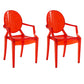 Nordic Style Plastic Dining Armchair Open Back Dining Side Chair for Home Use Red 2 Piece Set Clearhalo ' kitchen&dining_furn' 'Dining Chairs' 'Dining Tables & Seating' 'dining_chair' 'furn' 'furn_dining_chair' 'Furniture' 'furniture_dining_chair' 'Kitchen & Dining Furniture' 'kitchen' 4096839