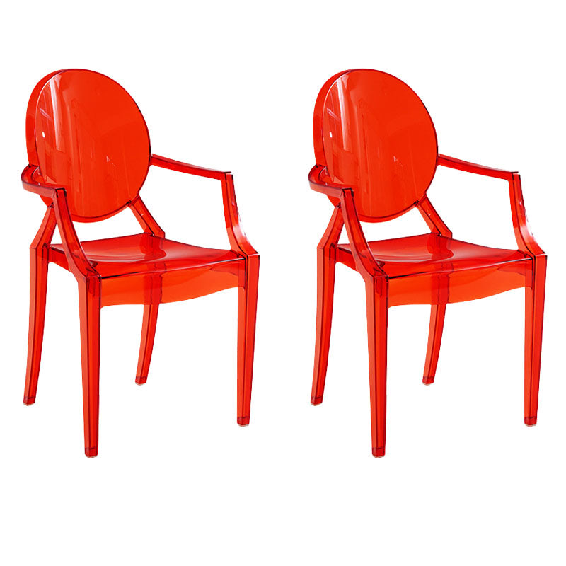 Nordic Style Plastic Dining Armchair Open Back Dining Side Chair for Home Use Red 2 Piece Set Clearhalo ' kitchen&dining_furn' 'Dining Chairs' 'Dining Tables & Seating' 'dining_chair' 'furn' 'furn_dining_chair' 'Furniture' 'furniture_dining_chair' 'Kitchen & Dining Furniture' 'kitchen' 4096839