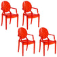 Nordic Style Plastic Dining Armchair Open Back Dining Side Chair for Home Use Red 4 Piece Set Clearhalo ' kitchen&dining_furn' 'Dining Chairs' 'Dining Tables & Seating' 'dining_chair' 'furn' 'furn_dining_chair' 'Furniture' 'furniture_dining_chair' 'Kitchen & Dining Furniture' 'kitchen' 4096840