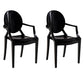 Nordic Style Plastic Dining Armchair Open Back Dining Side Chair for Home Use Black 2 Piece Set Clearhalo ' kitchen&dining_furn' 'Dining Chairs' 'Dining Tables & Seating' 'dining_chair' 'furn' 'furn_dining_chair' 'Furniture' 'furniture_dining_chair' 'Kitchen & Dining Furniture' 'kitchen' 4096844