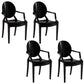 Nordic Style Plastic Dining Armchair Open Back Dining Side Chair for Home Use Black 4 Piece Set Clearhalo ' kitchen&dining_furn' 'Dining Chairs' 'Dining Tables & Seating' 'dining_chair' 'furn' 'furn_dining_chair' 'Furniture' 'furniture_dining_chair' 'Kitchen & Dining Furniture' 'kitchen' 4096846