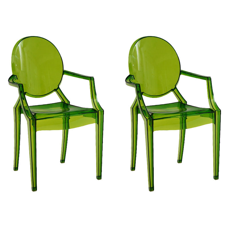 Nordic Style Plastic Dining Armchair Open Back Dining Side Chair for Home Use Green 2 Piece Set Clearhalo ' kitchen&dining_furn' 'Dining Chairs' 'Dining Tables & Seating' 'dining_chair' 'furn' 'furn_dining_chair' 'Furniture' 'furniture_dining_chair' 'Kitchen & Dining Furniture' 'kitchen' 4096850