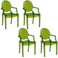 Nordic Style Plastic Dining Armchair Open Back Dining Side Chair for Home Use Green 4 Piece Set Clearhalo ' kitchen&dining_furn' 'Dining Chairs' 'Dining Tables & Seating' 'dining_chair' 'furn' 'furn_dining_chair' 'Furniture' 'furniture_dining_chair' 'Kitchen & Dining Furniture' 'kitchen' 4096853