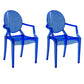 Nordic Style Plastic Dining Armchair Open Back Dining Side Chair for Home Use Dark Blue 2 Piece Set Clearhalo ' kitchen&dining_furn' 'Dining Chairs' 'Dining Tables & Seating' 'dining_chair' 'furn' 'furn_dining_chair' 'Furniture' 'furniture_dining_chair' 'Kitchen & Dining Furniture' 'kitchen' 4096855