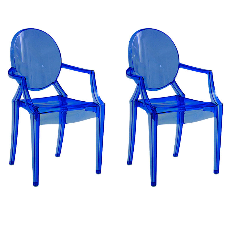 Nordic Style Plastic Dining Armchair Open Back Dining Side Chair for Home Use Dark Blue 2 Piece Set Clearhalo ' kitchen&dining_furn' 'Dining Chairs' 'Dining Tables & Seating' 'dining_chair' 'furn' 'furn_dining_chair' 'Furniture' 'furniture_dining_chair' 'Kitchen & Dining Furniture' 'kitchen' 4096855