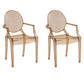 Nordic Style Plastic Dining Armchair Open Back Dining Side Chair for Home Use Amber 2 Piece Set Clearhalo ' kitchen&dining_furn' 'Dining Chairs' 'Dining Tables & Seating' 'dining_chair' 'furn' 'furn_dining_chair' 'Furniture' 'furniture_dining_chair' 'Kitchen & Dining Furniture' 'kitchen' 4096858