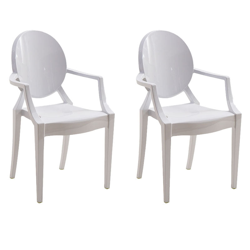 Nordic Style Plastic Dining Armchair Open Back Dining Side Chair for Home Use White 2 Piece Set Clearhalo ' kitchen&dining_furn' 'Dining Chairs' 'Dining Tables & Seating' 'dining_chair' 'furn' 'furn_dining_chair' 'Furniture' 'furniture_dining_chair' 'Kitchen & Dining Furniture' 'kitchen' 4096861