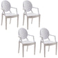 Nordic Style Plastic Dining Armchair Open Back Dining Side Chair for Home Use White 4 Piece Set Clearhalo ' kitchen&dining_furn' 'Dining Chairs' 'Dining Tables & Seating' 'dining_chair' 'furn' 'furn_dining_chair' 'Furniture' 'furniture_dining_chair' 'Kitchen & Dining Furniture' 'kitchen' 4096862