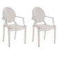 Nordic Style Plastic Dining Armchair Open Back Dining Side Chair for Home Use Clear 2 Piece Set Clearhalo ' kitchen&dining_furn' 'Dining Chairs' 'Dining Tables & Seating' 'dining_chair' 'furn' 'furn_dining_chair' 'Furniture' 'furniture_dining_chair' 'Kitchen & Dining Furniture' 'kitchen' 4096864