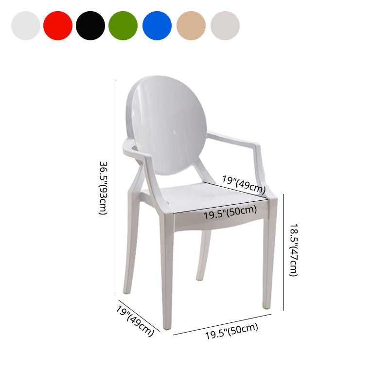 Nordic Style Plastic Dining Armchair Open Back Dining Side Chair for Home Use Clearhalo ' kitchen&dining_furn' 'Dining Chairs' 'Dining Tables & Seating' 'dining_chair' 'furn' 'furn_dining_chair' 'Furniture' 'furniture_dining_chair' 'Kitchen & Dining Furniture' 'kitchen' 4096866