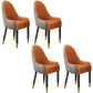 Scandinavian Indoor Arm Chair Upholstered Parsons Back Wood Dining Room Chair Khaki-Orange 4 Piece Set Clearhalo ' kitchen&dining_furn' 'Dining Chairs' 'Dining Tables & Seating' 'dining_chair' 'furn' 'furn_dining_chair' 'Furniture' 'furniture_dining_chair' 'Kitchen & Dining Furniture' 'kitchen' 4096883
