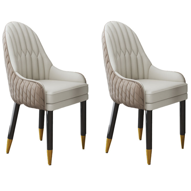 Scandinavian Indoor Arm Chair Upholstered Parsons Back Wood Dining Room Chair Khaki-White 2 Piece Set Clearhalo ' kitchen&dining_furn' 'Dining Chairs' 'Dining Tables & Seating' 'dining_chair' 'furn' 'furn_dining_chair' 'Furniture' 'furniture_dining_chair' 'Kitchen & Dining Furniture' 'kitchen' 4096888